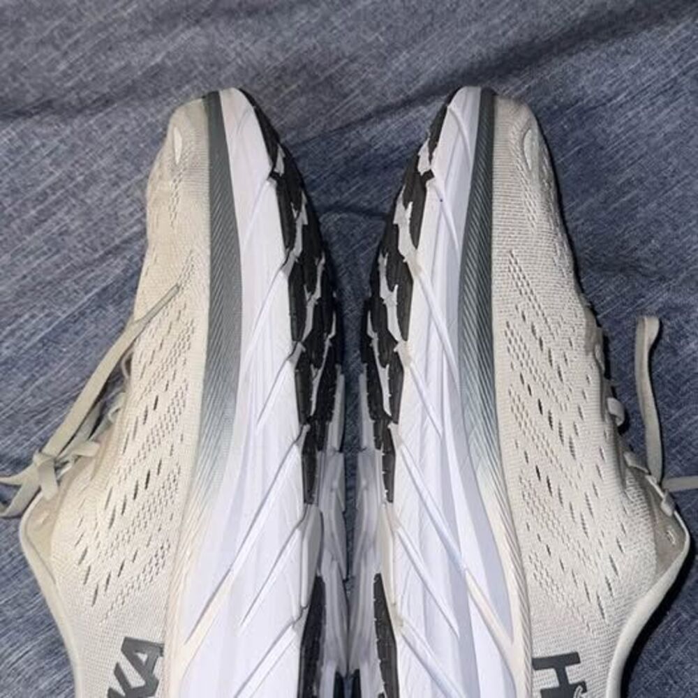 Hoka One One Clifton 8 Mens 10D Lunar Rock Grey Running Shoes